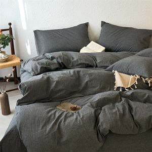 1ชิ้นผ้าฝ้ายบริสุทธิ์ย้อมสบายกระเป๋าบ้านเตียงผ้าลินินเดียวผ้านวมคลุมผ้านวมผ้าฝ้ายซักทึบ1ชิ้น - Product Image 6