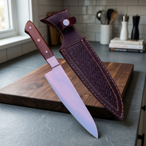 Couteau de Chef Artisanal en Acier Inoxydable de 12 pouces avec Manche en Bois d'Olivier - Qualité Supérieure du Meilleur Fournisseur - Série Celestial Dust - Product Image 1