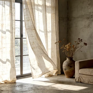 <span class=keywords><strong>Tissu</strong></span> de rideau <span class=keywords><strong>en</strong></span> <span class=keywords><strong>lin</strong></span> transparent respirant pour salon et chambre à coucher, texture <span class=keywords><strong>lin</strong></span> <span class=keywords><strong>beige</strong></span>, voile transparent - Product Image 2