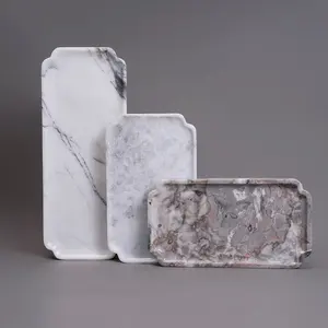 Luxury Marble Home Hotel Towel Dinning Decoration Stone Plate Simple Stone Jewelry Tray Bathroom Serving Tray