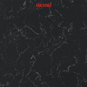 Lastra di Quarzo Nero Profondo DCT OK5002 <span class=keywords><strong>con</strong></span> Vene Bianche Intense, Pannelli in Finta Pietra di Alta Gamma per Pareti - Product Image 4