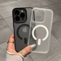 Funda Magnética Translúcida para Teléfono con Acabado Mate Similar a la Piel para iPhone 16 15 Pro Max 14 13, Resistente a Golpes, Carga Inalámbrica, Cubierta Trasera