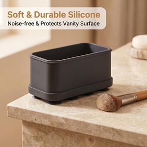 Custom Logo Food Grade Silicone Water-resistant Eco-Friendly <b>Makeup</b> Organizer <b>Holder</b> Desktop Bathroom Vanity Storage Cosmetic - Product Image 5