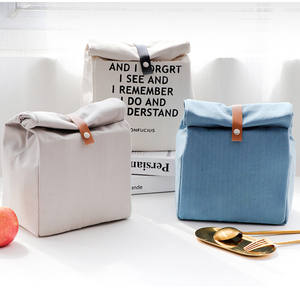 Sac à déjeuner en toile nordique, sac isotherme pour bento, pour cuisine, bureau, école, pique-nique, stockage portable de nourriture chaude et froide - Product Image 1