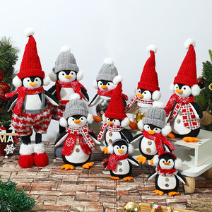 Nouvelles décorations <span class=keywords><strong>de</strong></span> Noël lumineuses <span class=keywords><strong>de</strong></span> haute qualité 2025 : Ornements pingouins et gnomes, poupées en tricot <span class=keywords><strong>avec</strong></span> bonnets <span class=keywords><strong>de</strong></span> Père Noël, couronnes <span class=keywords><strong>de</strong></span> pingouins - Product Image 3