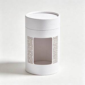 Tube rond en kraft avec fenêtre transparente, boîte cylindrique personnalisée pour le stockage des grains de café, emballage commercial pour la vente au détail - Product Image 6