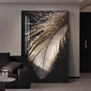 3D bán buôn hiện đại lông thời trang trừu tượng Thiết kế trang trí nội thất sang trọng tường nghệ thuật cao cấp pha lê sứ trang trí sơn - Product Image 2