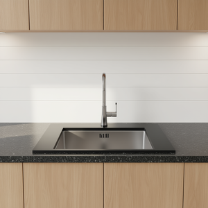 Fregadero de Cocina de Acero Inoxidable, 27 x 19 Pulgadas, de un Solo Tazón, para Instalar Bajo Encimera, Rectangular Moderno, Hecho a Mano, Superficie Pulida - Product Image 2