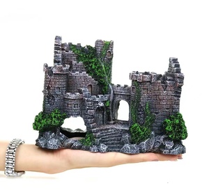 Decorazione per Acquario a Forma di Castello Antico in Resina, Vendita Diretta dalla Fabbrica, Decorazione Paesaggistica per Acquari - Product Image 2