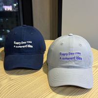 Casquette de baseball brodée avec lettres, ajustable, 6 panneaux, en sergé de coton, style Dad Hat, à large bord, pour le quotidien et les activités de plein air