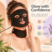 Masque facial LED en silicone flexible MK-2, rechargeable, étanche, appareil de beauté pour le soin de la peau à domicile, OEM ODM