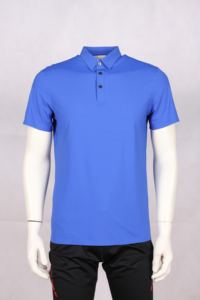 검정과 여러 가지 빛깔의 반소매 폴로 유니폼 셔츠 솔리드 패턴 통기성 기능이있는 속건 니트 원단 - Product Image 4