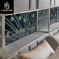 Mobilier moderne de luxe pour chambre à coucher dans une villa haut de gamme lits queen en cuir rembourrés lit double king size en tissu