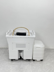 Bac à shampoing de haute qualité pour barbier avec chaise intégrée, contrôle de température (chauffage et refroidissement) et design étanche - Product Image 6