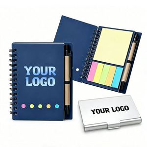 Wholesale Kraft Cover Notebook Memo <b>Notes</b> Pen Office Business Promo Gift <b>Sticky</b> <b>Note</b> Pads With Custom Logo Printed - Product Image 1