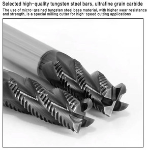 Di alta qualità 4-flauto in carburo solido frese di estremità OEM personalizzabile ad alte prestazioni sgrossatura fresatura per HRC60 °-4T noi violento - Product Image 4
