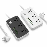Cable de Extensión con Enchufe Schuko Europeo de 3 Vías y Logotipo Personalizado al por Mayor, con 5 USB y 1 Tipo C PD de Carga Rápida, Enchufe Universal con Certificación CE