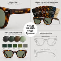 Lunettes de soleil polarisées en acétate de qualité supérieure Lmamba Classic Trendy Retro Square Designs Shades UV400 avec logo personnalisé pour femmes et hommes