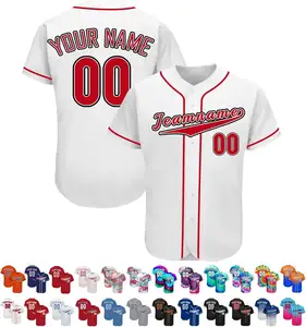 2024 Custom Logo Printing Blank Baseball Shirts Wholesale Mens Softball Jersey Sublimated Baseball Jersey
