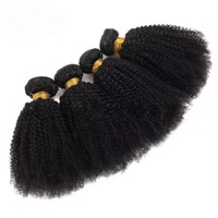 Extensions de cheveux humains naturels bouclés afro crépus 4B 4C, 100 % vierges et doux, en trame