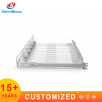 Poussoir de rayonnage à roulettes en plastique pour bouteilles et liquides, double face, pour supermarché et cigarettes