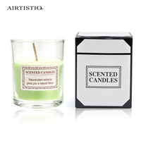 Bougie naturelle 1 pièce, cire de soja, différentes couleurs, en verre transparent, bougie parfumée avec ensembles de cadeaux, boîte pour décoration de mariage à domicile