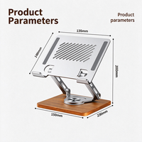 360 ° Support d'ordinateur portable rotatif en alliage d'aluminium, pliable, réglable en hauteur, support de bureau pour ordinateur portable et tablette