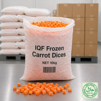 Dés de carotte surgelés IQF 10x10mm HALAL, légumes surgelés en vrac pour la préparation de soupes, vente en gros