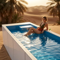 Piscine en fibre de verre OEM ODM, piscine modulaire préfabriquée de 25 pieds avec pompe intégrée, ensemble de piscine extérieure