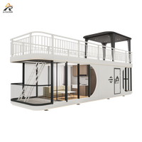 Chine Luxe Double Couches Espace Capsule Maison Portable Balcon Petite Maison Éco-ami Extérieur Mobile Homes pour Airbnb