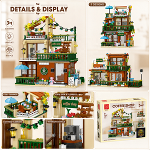 Sets de Construcción 3 en 1: Cafetería y Ciudad Castillo para Compradores Mayoristas de Juguetes, Regalos de Montaje de Cabañas de Fantasía y Empaque Personalizado - Product Image 6