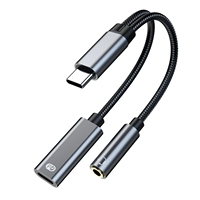 Adaptateur 2-en-1 USB-C vers Jack 3,5 mm, sortie CC 5V 2A, pour musique HIFI et appels, écouteurs et casques pour téléphones mobiles - Vente en gros