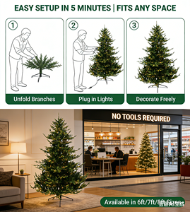 <span class=keywords><strong>Sapin</strong></span> de Noël artificiel haut de gamme <span class=keywords><strong>en</strong></span> pin, réaliste, dense, aiguilles <span class=keywords><strong>en</strong></span> PE, résistant au feu, pliable, avec support métallique, pour <span class=keywords><strong>intérieur</strong></span> - Product Image 4