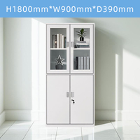 Meuble de classement métallique Luoyang moderne à 3 étagères verrouillable avec porte vitrée, écologique, pour bureau commercial