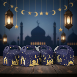 24 Cajas de Regalo de Papel para Ramadán y Eid, Cajas de Regalo Muslin Mubarak, Cajas Plegables para Dulces y Regalos de Eid Mubarak - Product Image 6