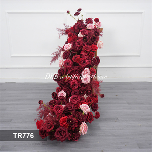 Ramo de Rosas Rojas Artificiales de Alta Calidad, Arreglo Floral Rojo para Boda, Conjunto de Flores Rojas - Product Image 2