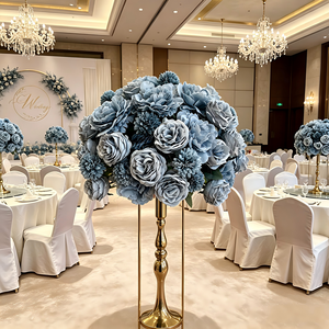 Bola de Flores Artificiales Verdes y Blancas al por Mayor, Decoración Romántica para Centros de Mesa en Bodas y Eventos - Product Image 1