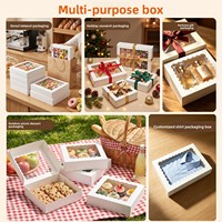 Boîte d'emballage exclusive transfrontalière carrée/rectangulaire pour desserts, cupcakes, rouleaux, bonbons/tonnets, conteneur à emporter, boîte cadeau sans pliage