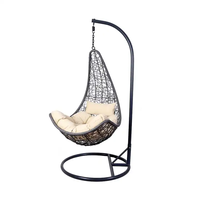 2023 Hotsell usine ventes moderne jardin hamac patio mobilier d'extérieur rotin osier balançoire suspendus oeufs chaises avec support en métal