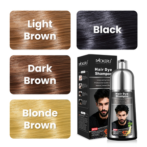 MOKERU Shampooing Colorant Professionnel 3-en-1 pour Hommes, Crème Noire Permanente, Couverture Rapide des <span class=keywords><strong>Cheveux</strong></span> Gris Sans Ammoniaque, Parfumé, <span class=keywords><strong>Cheveux</strong></span> & Barbe, 500ml - Product Image 4