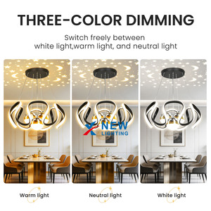 Lustre LED moderne 96W à intensité variable 3CCT, suspension à trois têtes dorée pour salon, salle à manger, chambre, îlot de cuisine, luminaire de <span class=keywords><strong>plafond</strong></span> - Product Image 2