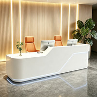 QT-202X Comptoir de réception minimaliste et moderne en MDF, ensemble complet pour magasins, hôtels, salons de beauté, bars - Modèle