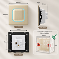 BAOBEN Prise murale ultra-fine en polycarbonate avec indicateur LED, panneau de prise à double commande, pour usage domestique