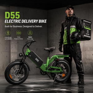 จักรยานไฟฟ้าส่งของ D55 750W 48V แบตเตอรี่ลิเธียม ยางหน้ากว้าง 20 นิ้ว มอเตอร์ดุมล้อหลัง โครงอะลูมิเนียม เบรกดิสก์ อีไบค์ - Product Image 1