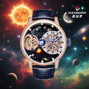 Đồng hồ cơ tự động nam cao cấp HANBORO Vast Celestial Collection, bánh cân bằng tự động, mặt số xoay - Product Image 1