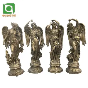 بالجملة الملائكة تمثال الراتنج-المنزل ألياف زجاجية مزخرفة تمثال ملاك الراتنج أربعة الموسم إلهة النحت
