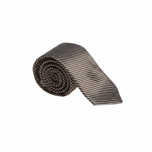 <b>Brown</b> Striped <b>Tie</b> Elegant Accessories for Men - Product Image 2
