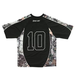 Maglia da Football Personalizzata HEALY con Profili a Contrasto da Uomo Abbigliamento Streetwear Patchwork a Blocchi di Colore Nero Mimetico Real Tree - Product Image 2