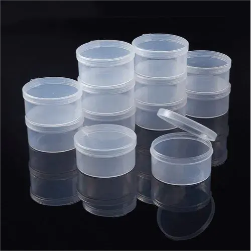 High transparency visible round plastic box with lid for organizing small parts plastic storage box containers