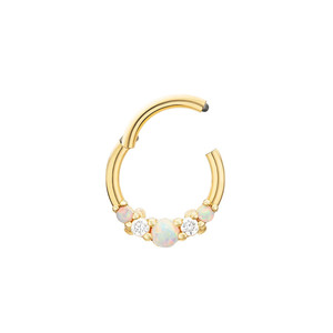 ROXI S925 Plata de Ley con Ópalo Incrustado y Diamantes, Pendiente de Cartílago, Aro para la Oreja, Joyería de 11mm - Product Image 3
